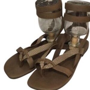 For all 7 mankind taupe gladiator sandal size 8